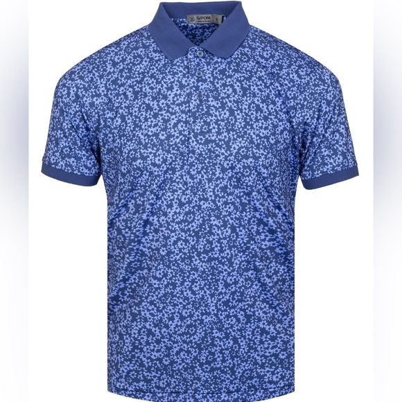 G/Fore G4 Golf Shirt Polo Floral Print Blue DNUBE men’s medium